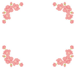 Pink cherry blossom square frame - 245289372