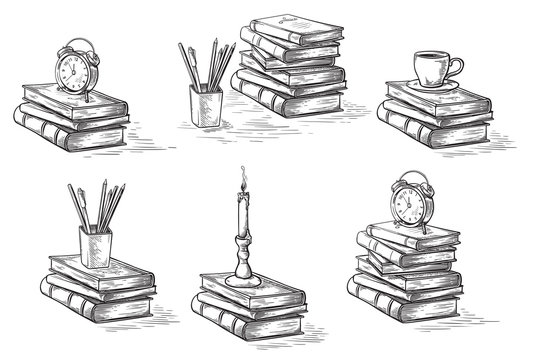 Free: Stack Of Books Drawing Png - nohat.cc