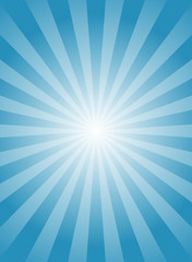 Sunlight vertical background. Powder blue color burst background with white highlight.