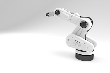 3d white arm robot