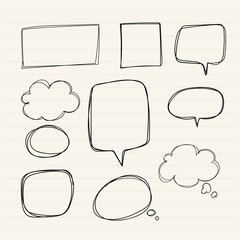 Hand drawn speech bubble collection