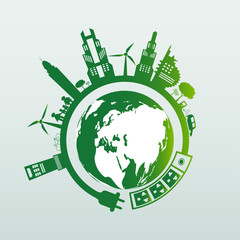 Energy ideas save the world concept Power plug green ecology