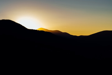 Magnificent scenic view of the mountain in the evening