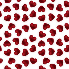 Valentine's day seamless background. 3d heart shaped balloons, love day