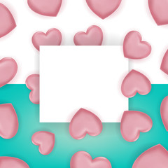 Valentine's day background. 3d heart shaped balloons, love day