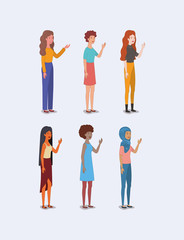 Naklejka premium group of women characters