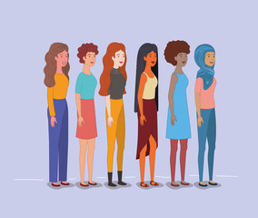 Fototapeta premium group of women characters