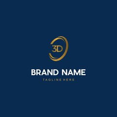 Letter 3D Circle Golden Premium Luxury Elegance Modern Business Logo