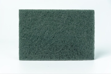 Fototapeta na wymiar green dishwashing sponge isolated on white background