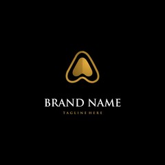 Letter A Golden Luxury Outline Modern Business Elegance Logo