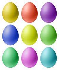 Colored easter eggs set isolated