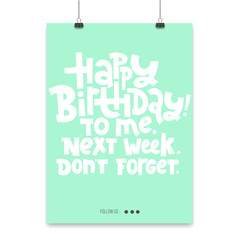 Irreverent Birthday. Poster with hand drawn vector lettering.