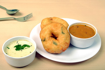 Sambar Vada, an indian regional food
