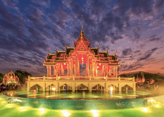 Ayutthaya, Thailand. Bang Pa In Palace, Aisawan Dhipaya Asana Pavilion is a tourist site that shows the adaptation of Thailand about 130 years ago.