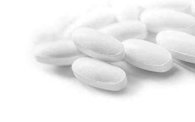 white medicine tablets in selective focus
