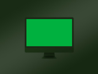 computer monitor mockup template and green screen video production