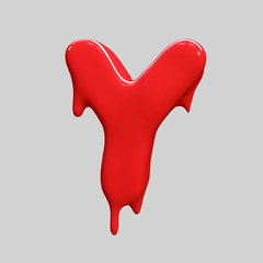 red liquid alphabet.halloween alphabet.3D Rendering. 