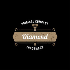 Diamonds Logo Hipster style. Hipster retro vintage diamond label, badge, crest. Retro Vintage Insignias. Vector design elements, business signs, logos, identity, labels, badges and objects. - Vector - 245300745