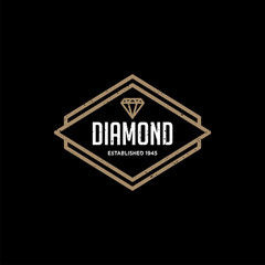 Diamonds Logo Hipster style. Hipster retro vintage diamond label, badge, crest. Retro Vintage Insignias. Vector design elements, business signs, logos, identity, labels, badges and objects. - Vector - 245300760