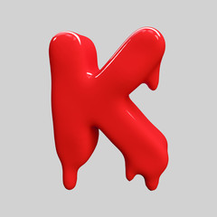 red liquid alphabet.halloween alphabet.3D Rendering. 