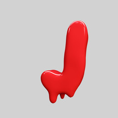 red liquid alphabet.halloween alphabet.3D Rendering. 