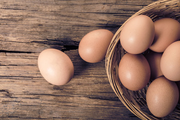 brown chicken eggs close-up
