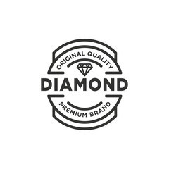 Diamonds Logo Hipster style. Hipster retro vintage diamond label, badge, crest. Retro Vintage Insignias. Vector design elements, business signs, logos, identity, labels, badges and objects. - Vector - 245300914