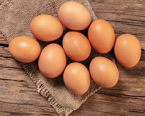 brown chicken eggs close-up