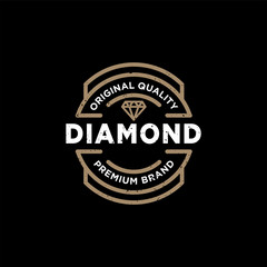 Diamonds Logo Hipster style. Hipster retro vintage diamond label, badge, crest. Retro Vintage Insignias. Vector design elements, business signs, logos, identity, labels, badges and objects. - Vector - 245300934