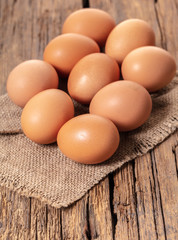 brown chicken eggs close-up