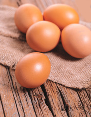 brown chicken eggs close-up
