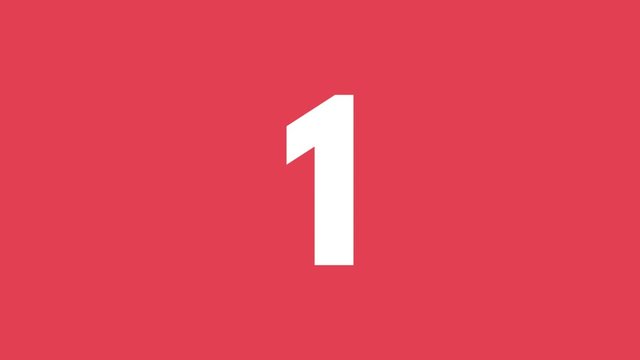 Rotating Circles Numbers Counting Up 1 to 5 Red Color