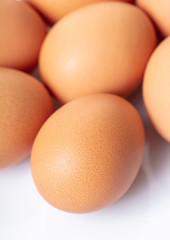 brown chicken eggs closeup