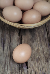 brown chicken eggs close-up