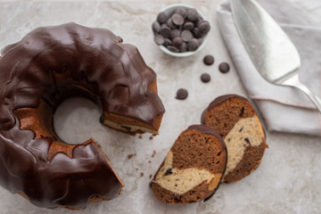 Traditional chocolate gugelhupf 