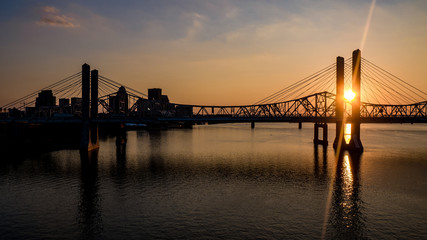 Fototapeta premium Sunset in Louisville (Ohio River) 