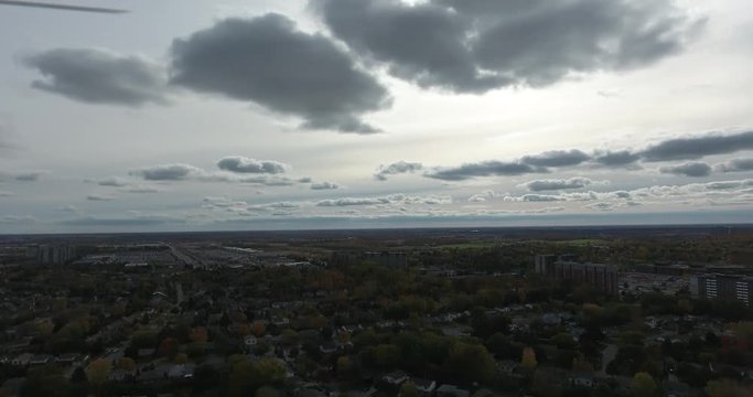 Silver Cloud Sky Horizon Aerial Pan