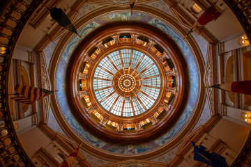 Kansas Statehouse Capitol Dome in the Rotunda in Topeka, Kansas - obrazy, fototapety, plakaty