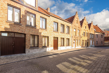 Traditional medieval architecture in the old town of Bruges (Brugge), Belgium