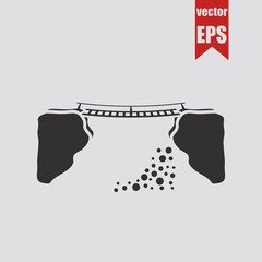 Bridge over the cliff icon.Vector illustration.