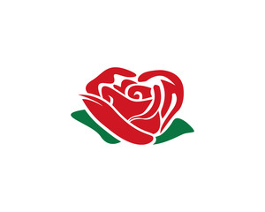 Rose flower Logo Template icon