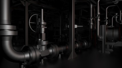 Fototapeta na wymiar Metal pipes and valves