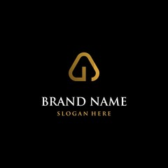 Letter A Golden Luxury Outline Modern Business Logo