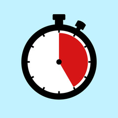 Stoppuhr Icon zeigt: 25 Minuten 25 Sekunden oder 5 Stunden