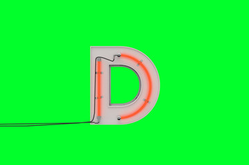 Obraz premium 3dfont neon on green background 3d rendering