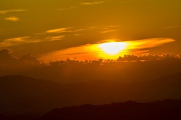 Sunset at Doi Chang Mub , Mae Fa Luang ,Chiang Rai , Thailand.