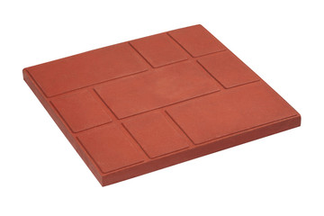Red squared paving tile isolated, bottom view.  Sidewalk pavement pattern. Concrete Pavers | Sandstone Pavers | Granite Tiles 