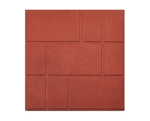Red squared paving tile isolated, top view.  Sidewalk pavement pattern. Concrete Pavers | Sandstone Pavers | Granite Tiles 