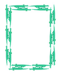 Crocodile frame. Alligator background. croc reptile vector illustration.