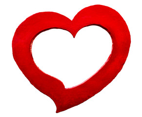 Red heart shaped concrete frame for graphic design